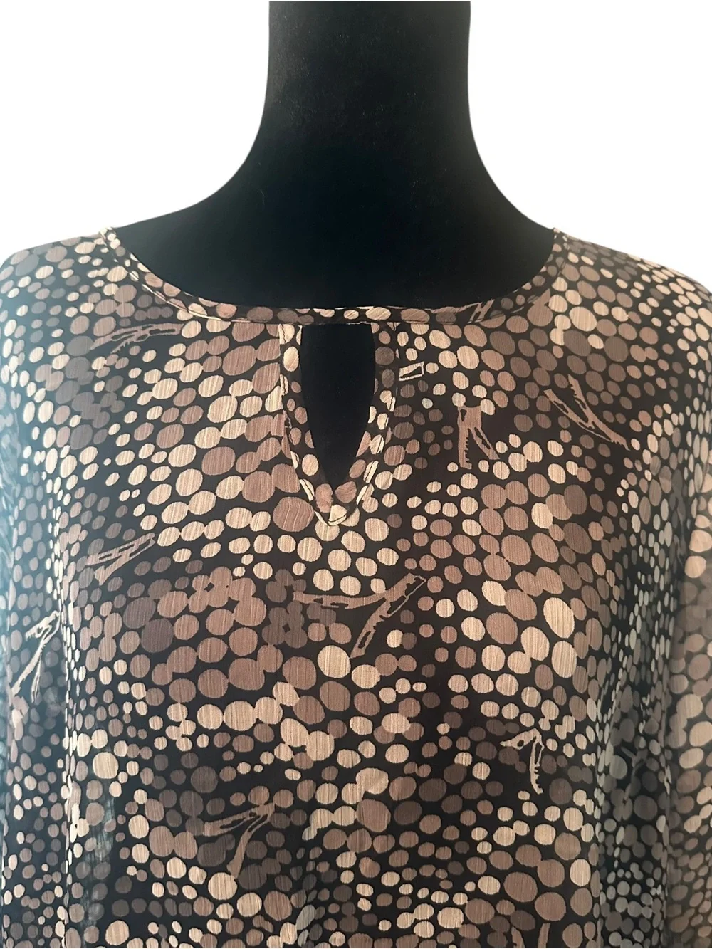 Banana Republic Brown and Cream Dot Pattern Blouse